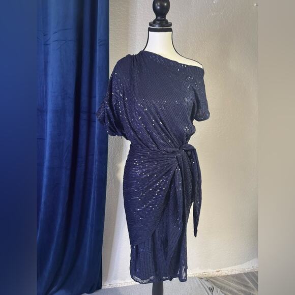 Grace Karin Blue Sequin One Shoulder Dress NWT | Size M - Picture 1 of 6